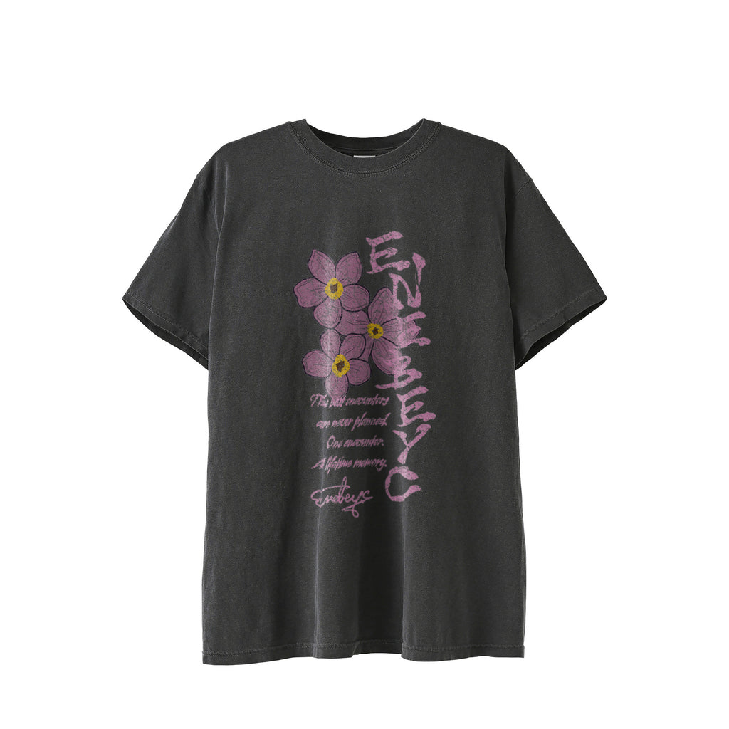 花札type1 'Pink Myosotis' Vintage-Wash T-shirt black image