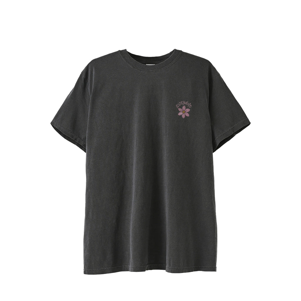 一輪 'Pink Myosotis' Vintage-Wash T-shirt ﾊﾞｯｸﾌﾟﾘﾝﾄ black image