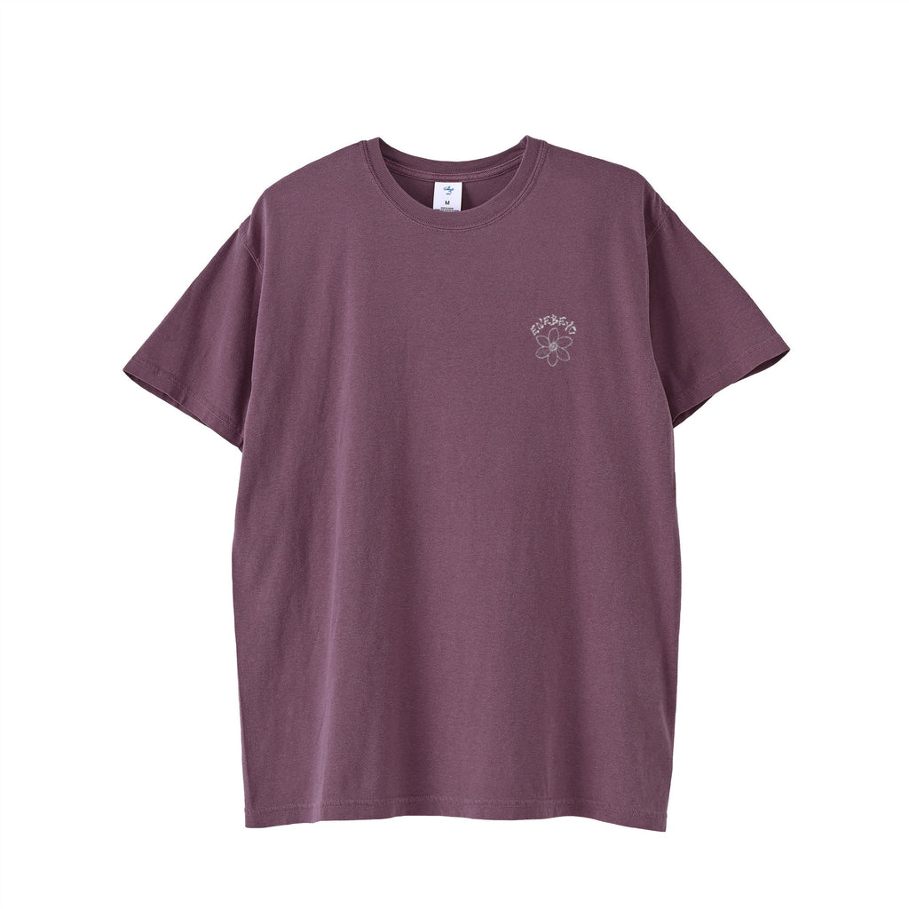 線画 'Myosotis' Vintage-Wash T-shirt ﾊﾞｯｸﾌﾟﾘﾝﾄ plum image