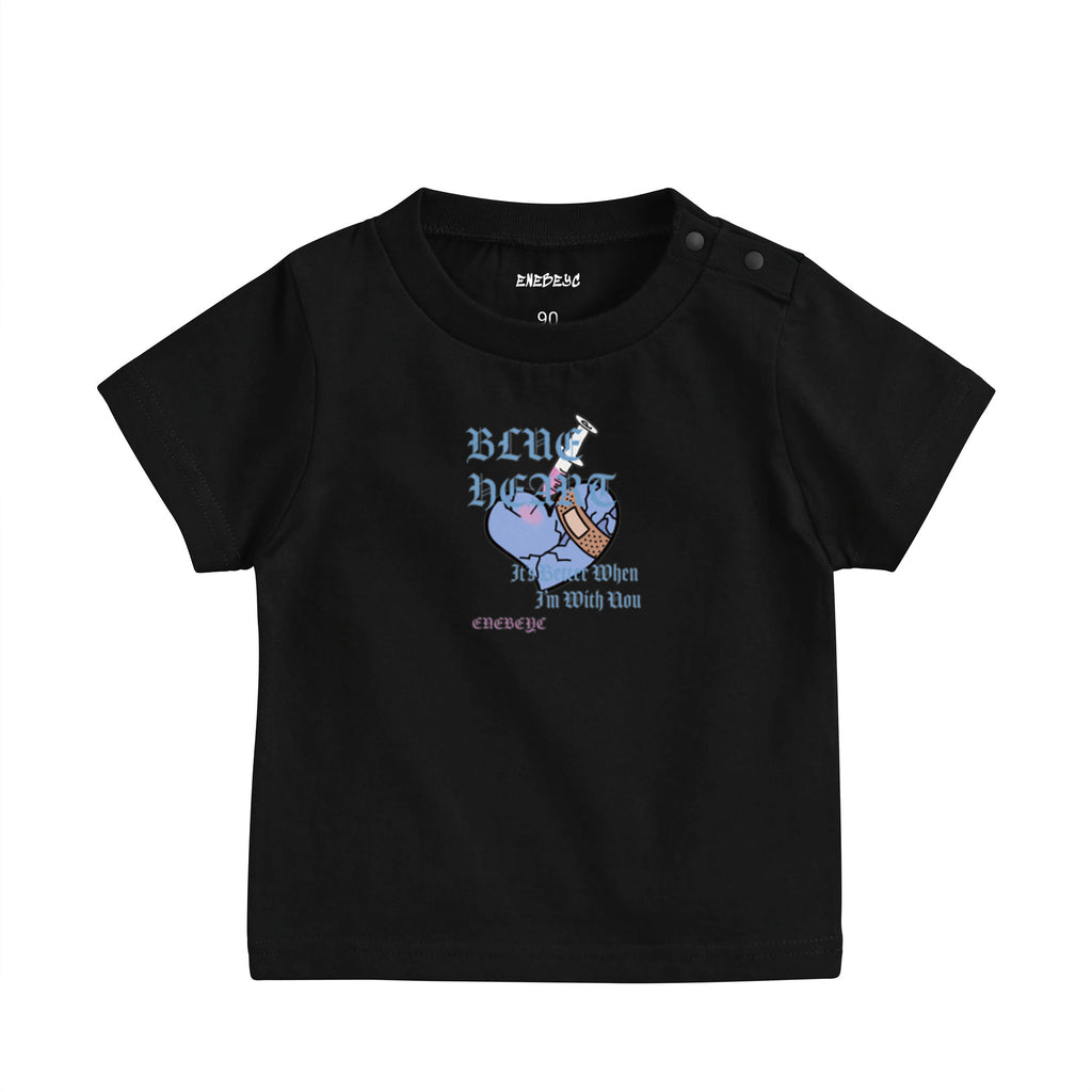 『Baby』Blue Heart T-shirt black image