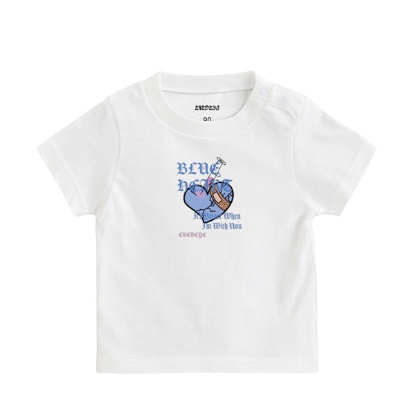 『Baby』Blue Heart T-shirt white image