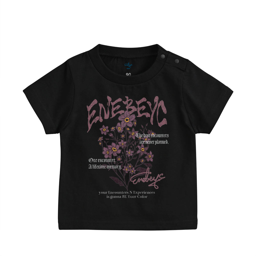 [ Baby ] バンT style ‘Pink Myosotis' Basic T-shirt black image