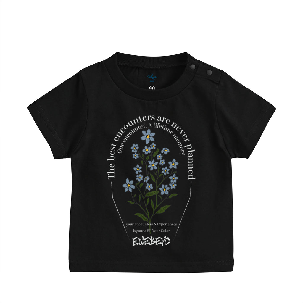 [ Baby ] Classic Design ‘Blue  Myosotis' Basic T-shirt black image