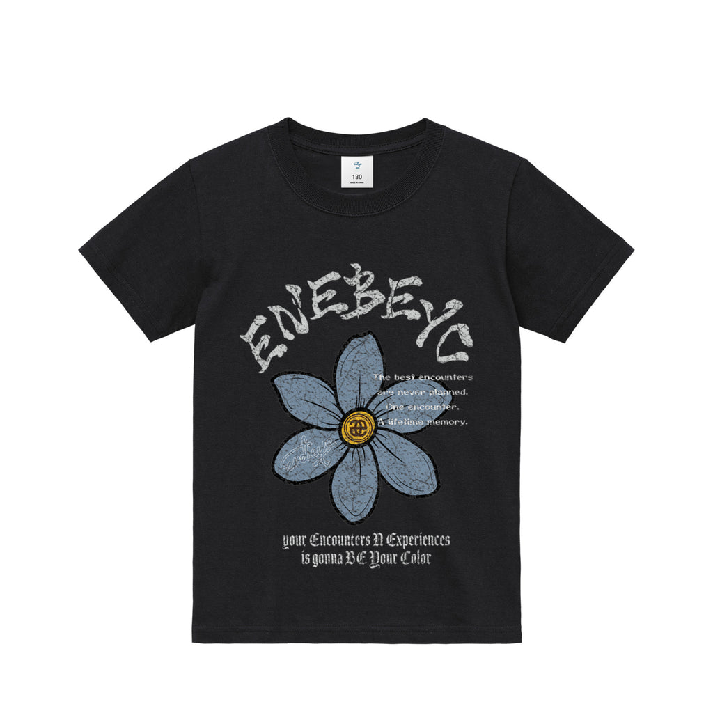 [ Kids ] 一輪 'Blue Myosotis' Basic T-shirt black image