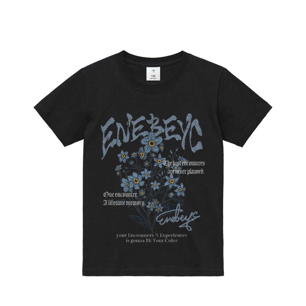 [ Kids ] バンT style ‘Blue Myosotis' Basic T-shirt black image