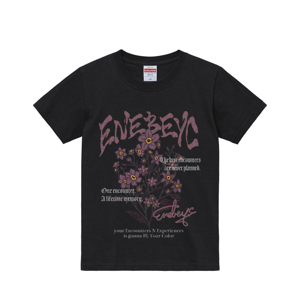 [ Kids ] バンT style ‘Pink Myosotis' Basic T-shirt black image