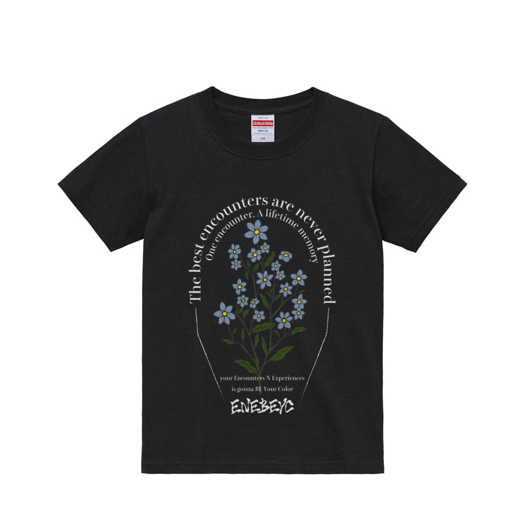 [ Kids ] Classic Design ‘Blue Myosotis' Basic T-shirt black image