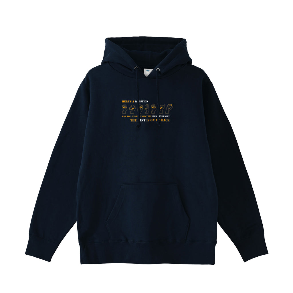 手話デザイン【ﾊﾞｯｸﾌﾟﾘﾝﾄ】type1  ﾌﾟﾙｵｰﾊﾞｰ