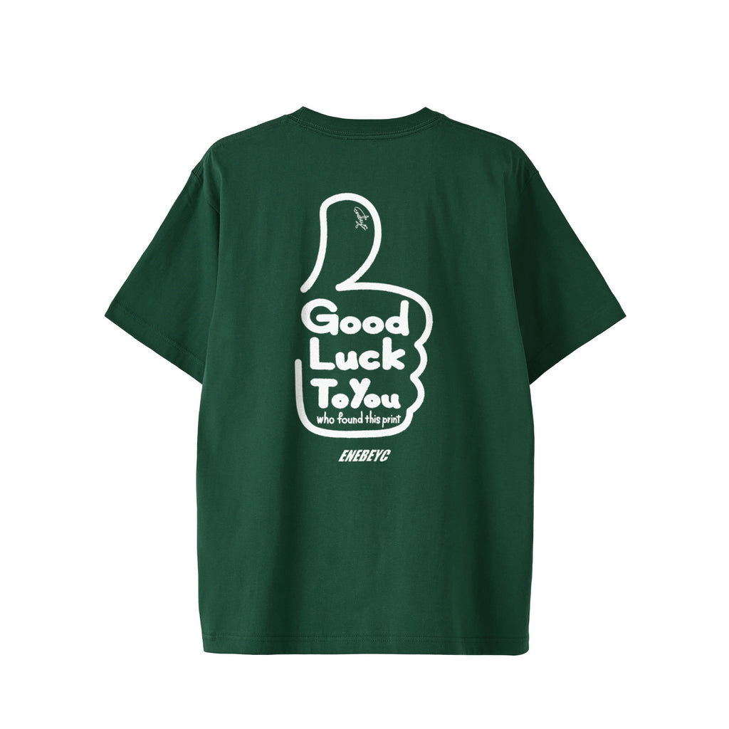 Good Luck Sign ﾊﾞｯｸﾌﾟﾘﾝﾄ T-shirt green image