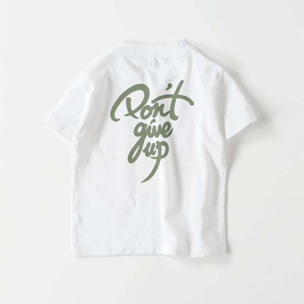 キッズ Don't give up Tシャツ khaki