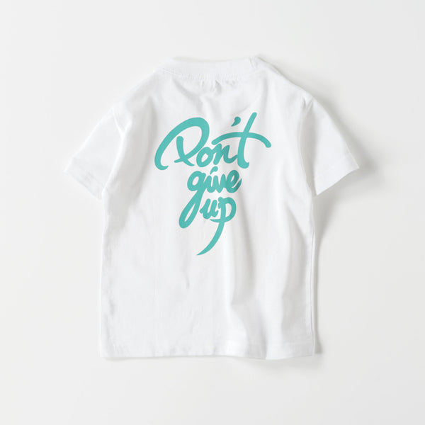 キッズ Don't give up Tシャツ blue green